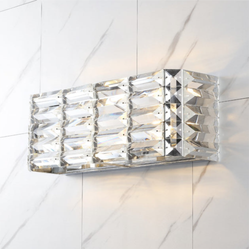 JONATHAN Y evelyn crystal rectangle 17.5 2-light iron/crystal glam modern led vanity light