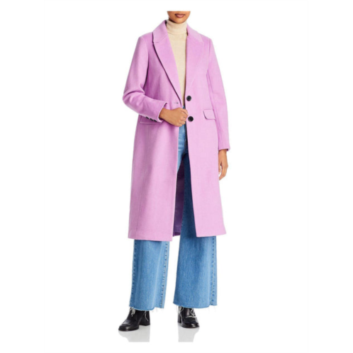 Aqua womens wool blend button walker coat