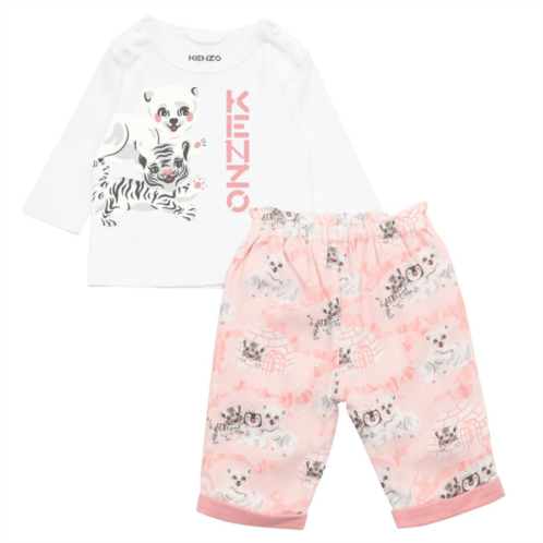 KENZO white & pink t-shirt + trouser set