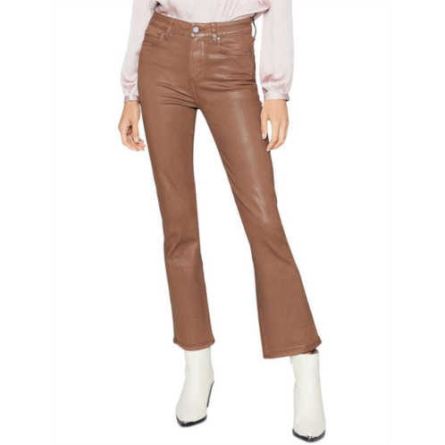 Paige claudine womens coated faux leather ankle pants