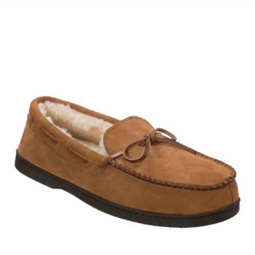 Dearfoams mens hudson genuine suede moccasin with tie