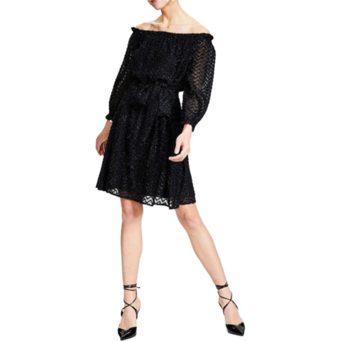 Bar III womens metallic knee cocktail and party dress