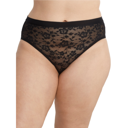 Curvy Couture womens lace high-cut brief