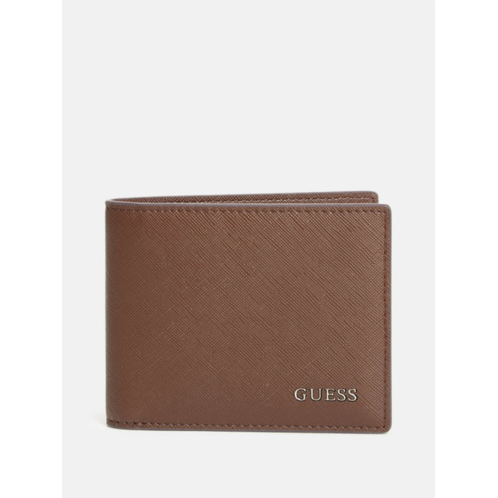 Guess Factory crosshatched faux-leather bifold wallet