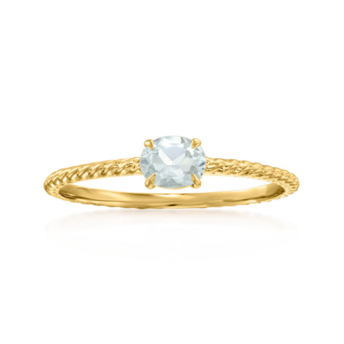 RS Pure ross-simons aquamarine roped ring in 14kt yellow gold