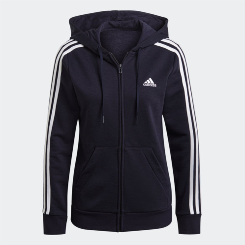 Adidas womens essentials french terry 3-stripes full-zip hoodie