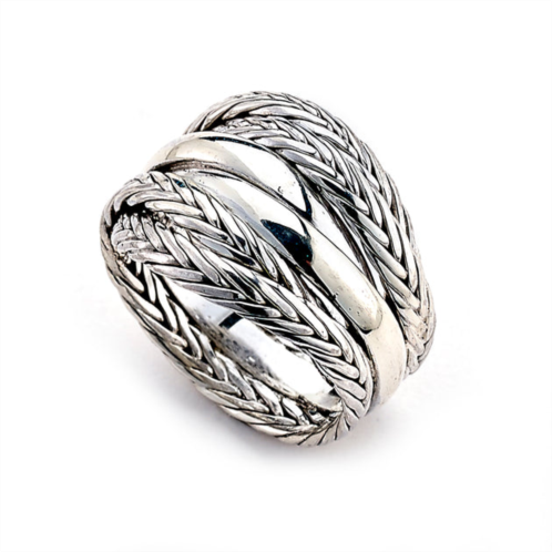Samuel B. Jewelry sterling silver multi row byzantine design ring