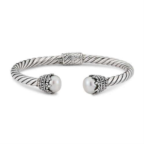 Samuel B. Jewelry sterling silver white pearl bangle
