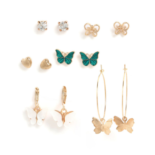 SOHI pack of 6 butterfly shaped earrings