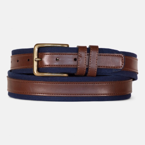Nautica mens faux-leather-trimmed belt
