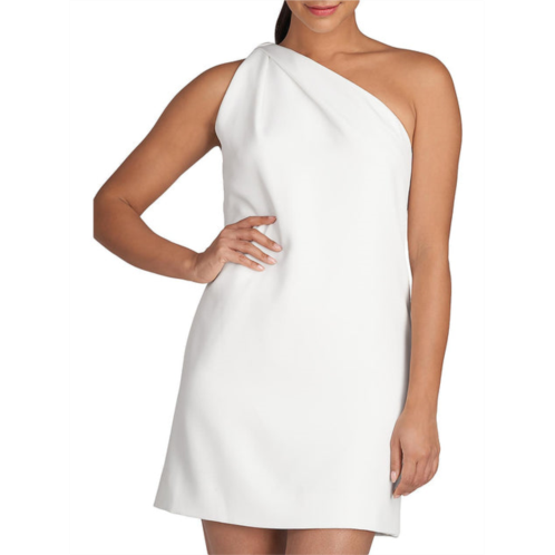 Halston gracie womens one shoulder mini cocktail and party dress