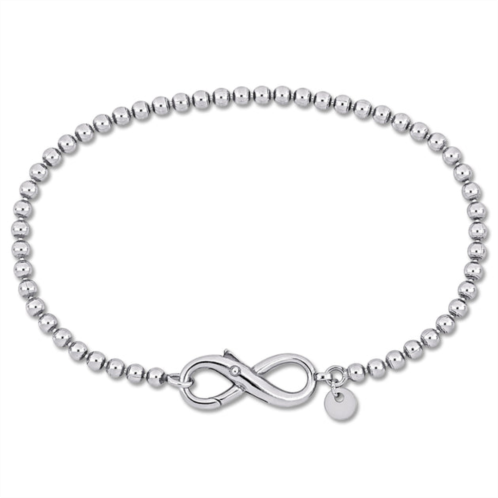 Mimi & Max ball link bracelet w/ infinity clasp in sterling silver - 7.5 in.