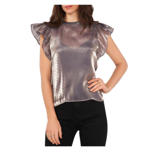1.State womens metallic flutter sleeves blouse