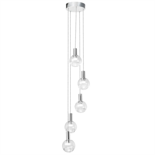 VONN Lighting sienna vac3185ch 5-light integrated led chandelier lighting fixture with globe shades, polished chrome