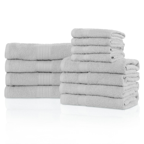 Superior eco-friendly ringspun cotton modern absorbent 12-piece towel set
