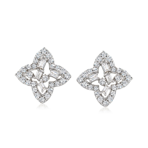 Ross-Simons diamond star earrings in 14kt white gold