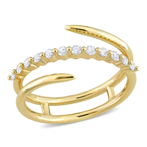 Mimi & Max 1/4 ct tw diamond coil ring in 10k yellow gold