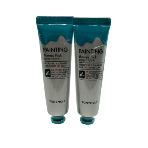 TonyMoly painting therapy pack blue gel clay hydrating & calming 1 oz set of 2