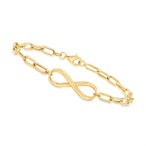 Canaria Fine Jewelry canaria 10kt yellow gold infinity symbol paper clip link bracelet