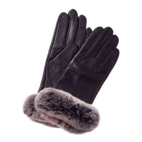 Surell Accessories cashmere-lined leather gloves