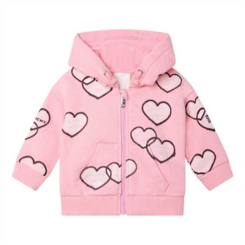 Givenchy pink hearts zip-up hoodie