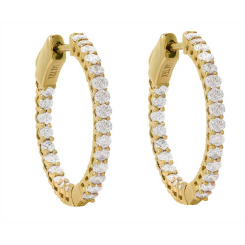Diana M. 14kt yellow gold diamond in-out oval hoop earrings containing 1.00 cts tw