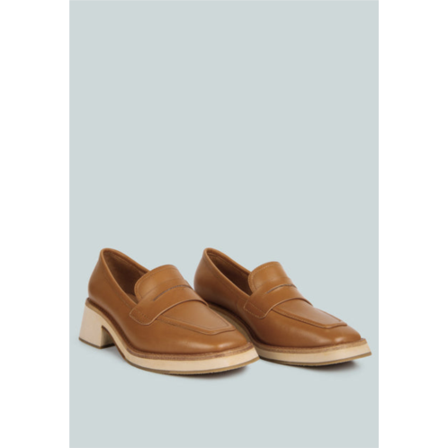 Rag & Co X moore lead lady loafers in tan