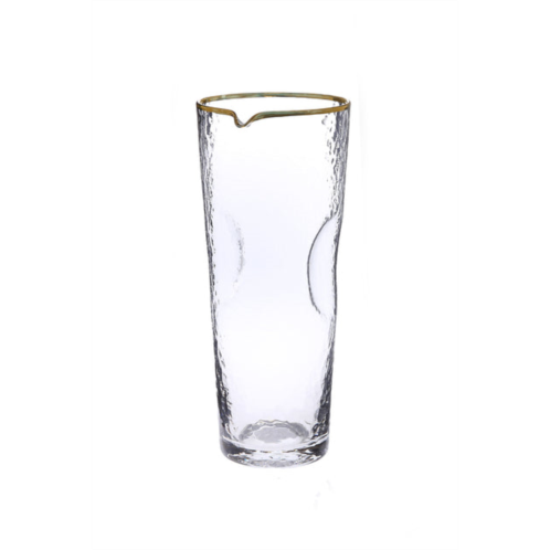 Classic Touch Decor pebble glass water pitcher with gold rim