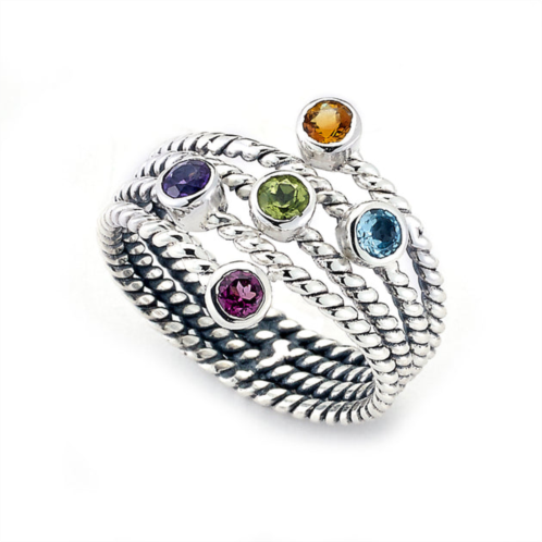 Samuel B. Jewelry sterling silver multi band with multi gemstones
