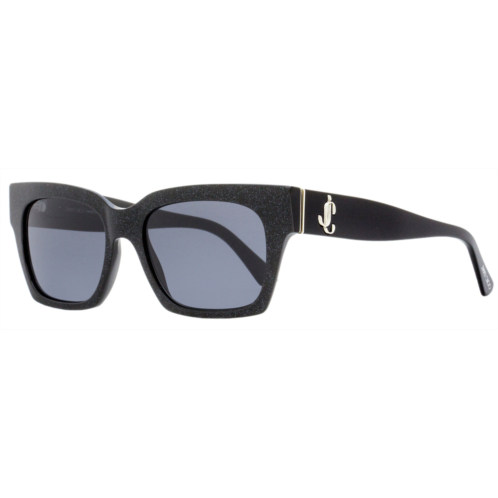 Jimmy Choo womens rectangular sunglasses jo/s dxfir black glitter/black 52mm