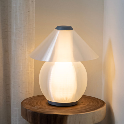 Jonathan Y opal 13 modern contemporary plant-based pla 3d printed dimmable led table lamp, light smoke/gray