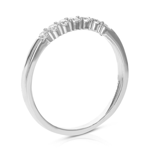 Vir Jewels 1/4 cttw 7 stones round cut lab grown diamond wedding band .925 sterling silver prong set