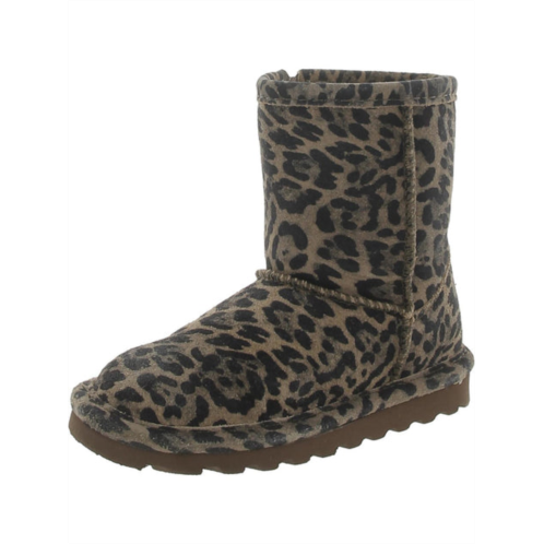Bearpaw elle exotic suede leopard print ankle boots