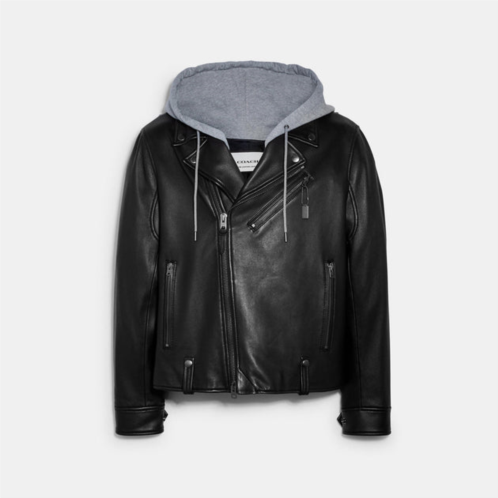 Coach Outlet leather moto jacket
