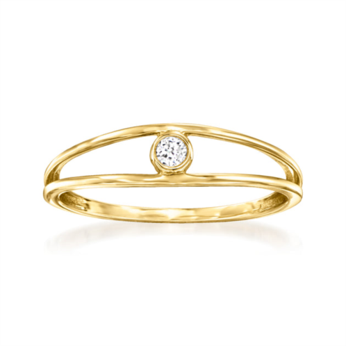 RS Pure by ross-simons diamond-accented open-space ring in 14kt yellow gold