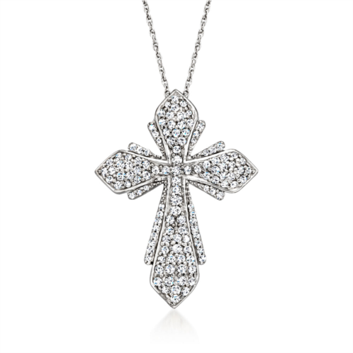 Ross-Simons diamond cross pendant necklace in sterling silver