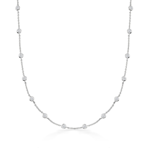 Ross-Simons bezel-set cz station necklace in sterling silver
