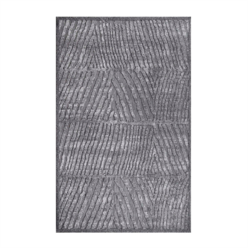 Superior abstract geometric modern polypropylene indoor/outdoor area rug