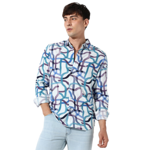 Campus Sutra abstract vines print shirt