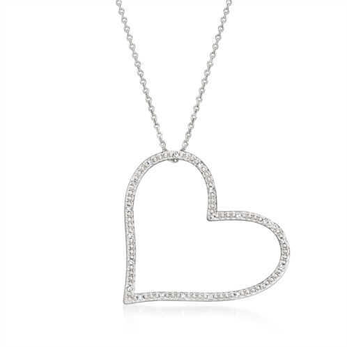 Ross-Simons diamond heart pendant necklace in sterling silver