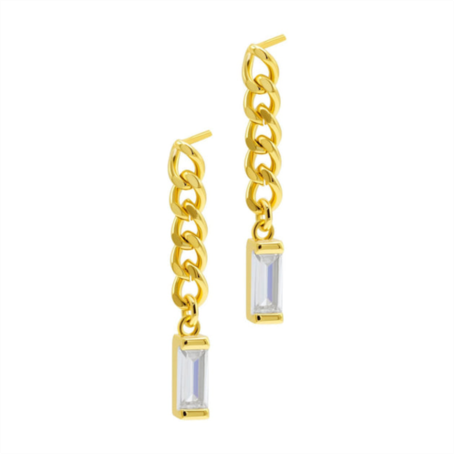 Adornia chain crystal drop earrings gold