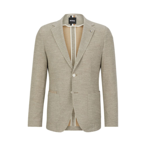 BOSS regular-fit jacket in micro-patterned cloth