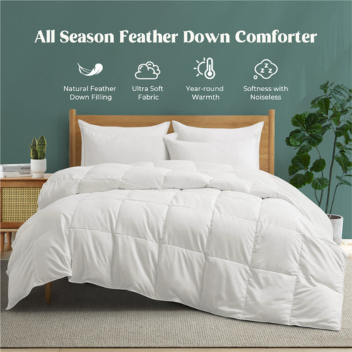Peace Nest super soft all season comforter white goose down feather fiber