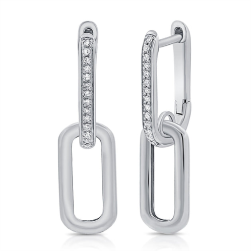 Sabrina Designs 14k gold & diamond paperclip link dangle earrings