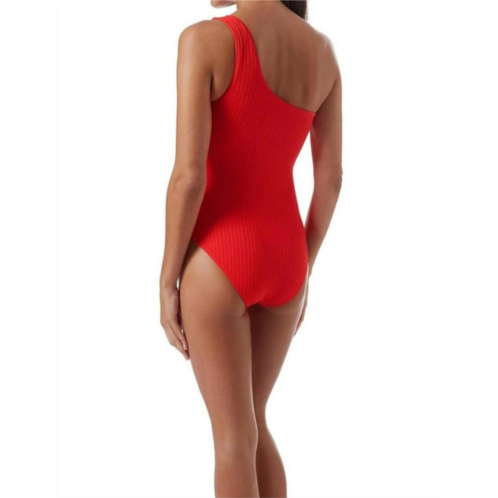 Melissa Odabash palermo ribbed swimsuit in red ribbed