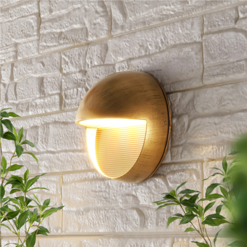 JONATHAN Y orbe 6.25 outdoor metal/glass integrated led wall sconce