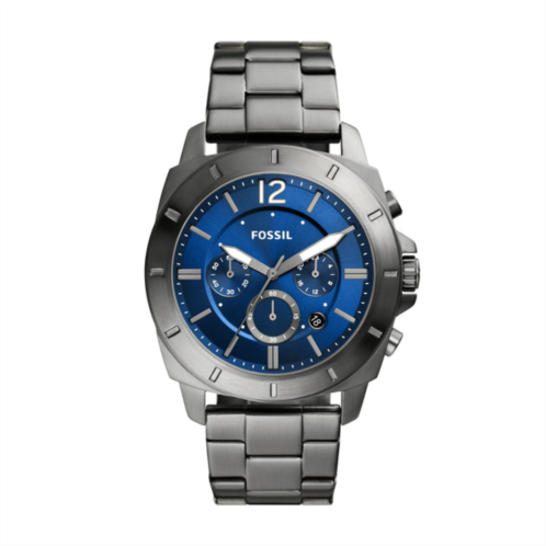 Fossil mens privateer chronograph, smoke stainless steel watch