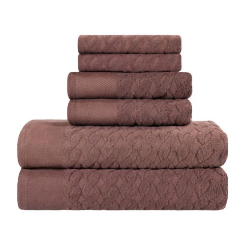 Superior turkish cotton infinity jacquard assorted 6-piece towel set