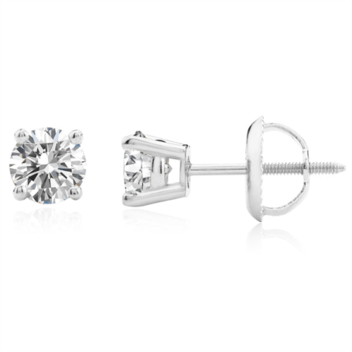 MAX + STONE certified 14k white gold lab grown diamond solitaire stud earrings (3/4 ct.tw)