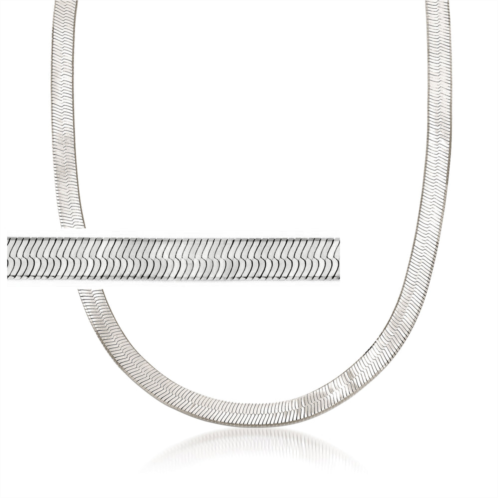 Ross-Simons italian 6mm sterling silver herringbone chain necklace